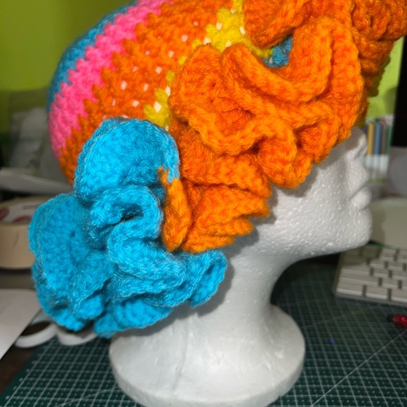 Crochet Ruffle Hat - Picture 2 of 5